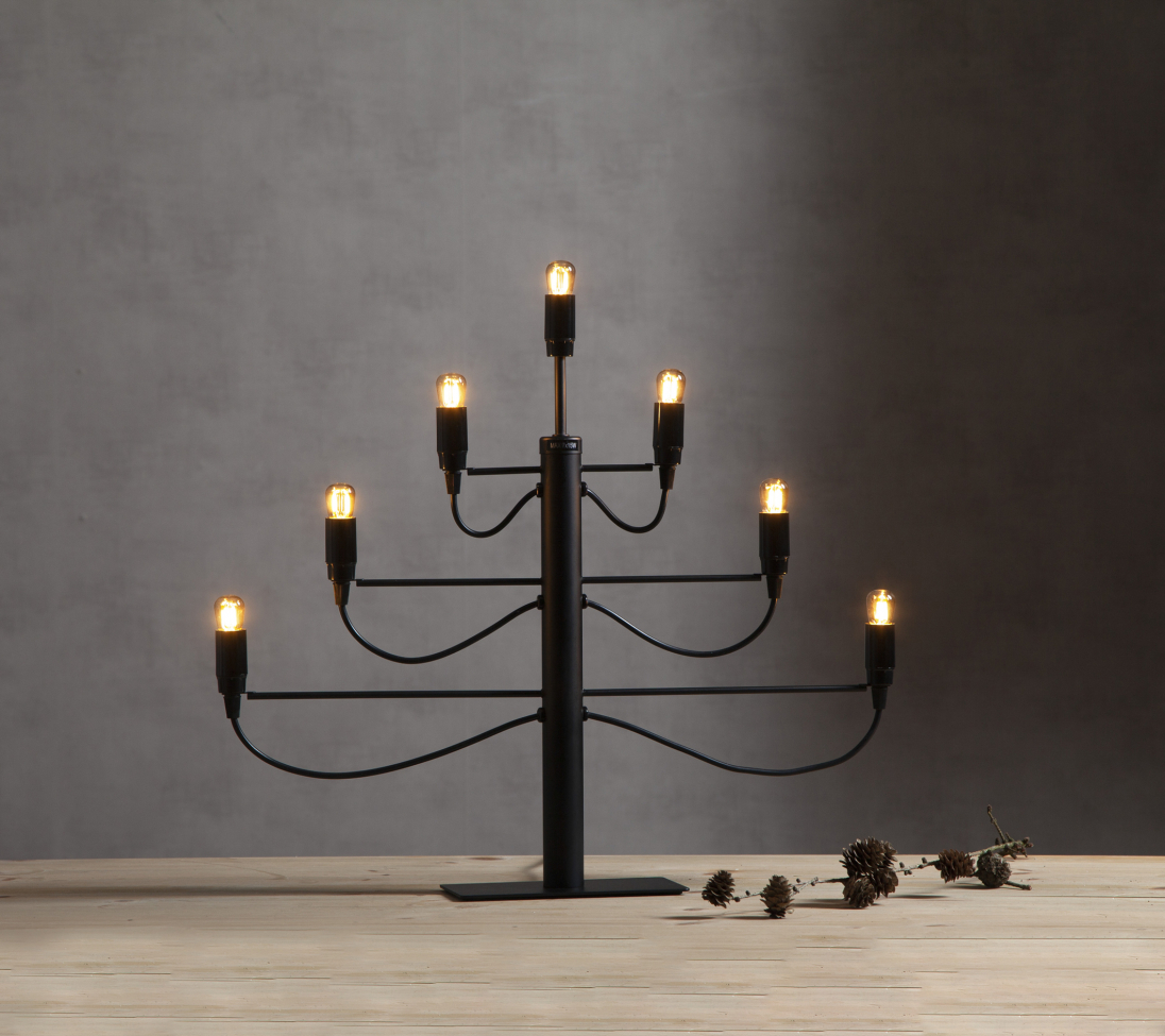 Adventsljusstake 'Milano' - Sort
