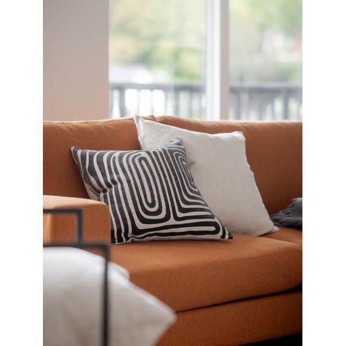 Pudebetræk 'Molly' 45x45 - Grå/Sort