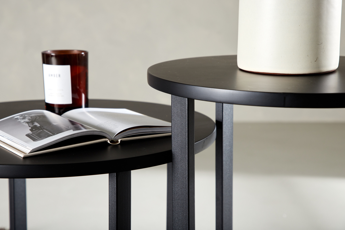 Sofabord 'Livia' Rundt 40cm - Sort