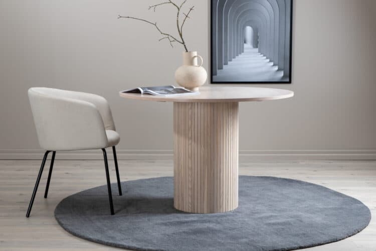 Spisebord 'Barkaby' Rundt 110cm - Hvid