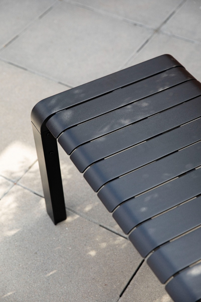 Havbænk 'Vondel' 175x45cm - Sort