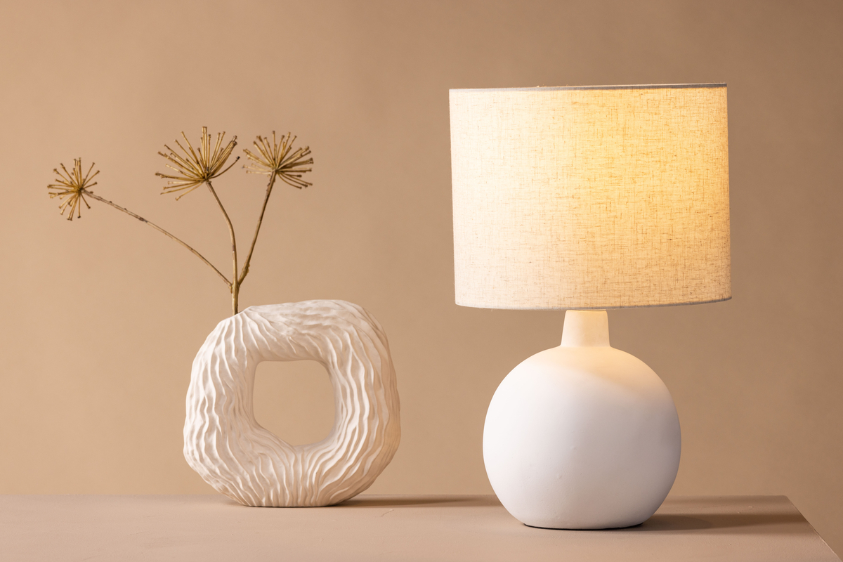Bordlampe 'Tidaholm' - Beige