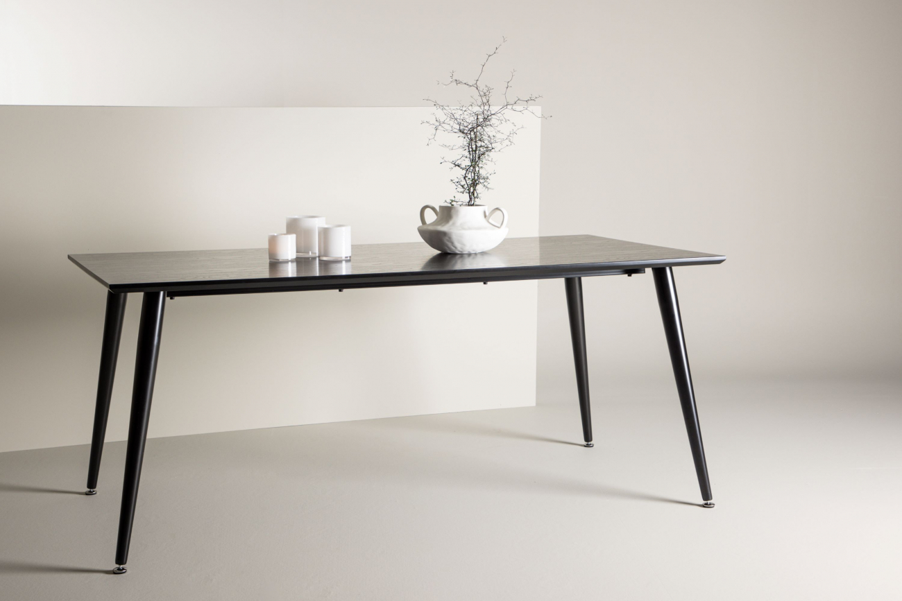 Spisebord 'Kristinehamn' 180x90cm - Sort