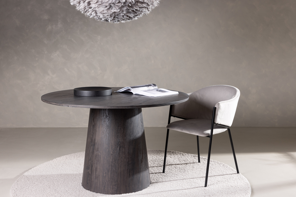 Spisebord 'Lisa' Rundt 120cm - Sort