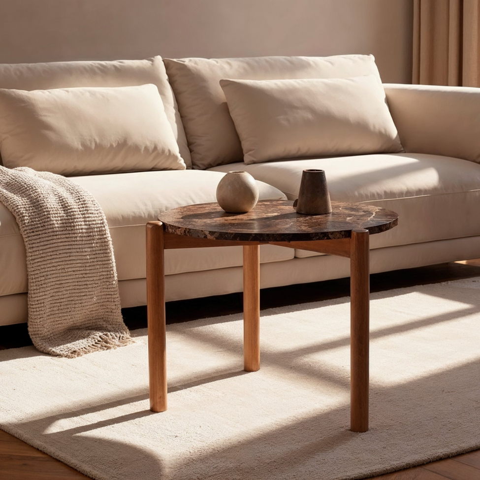 Sofabord 'Marble' S - Brun