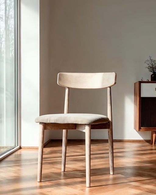 Stol 'Ystad' - Hvid eg/beige
