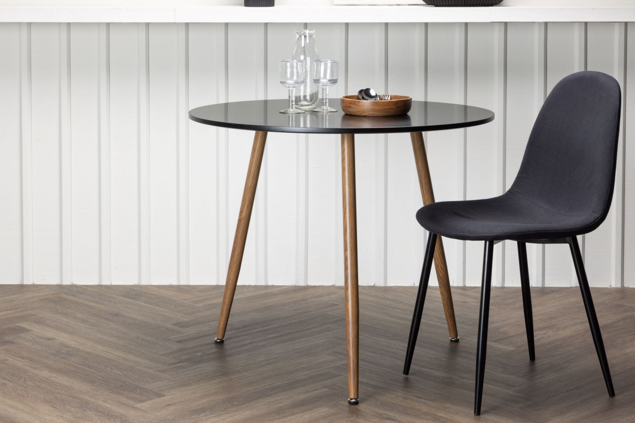 Spisebord 'Palermo' Rundt 90cm - Sort