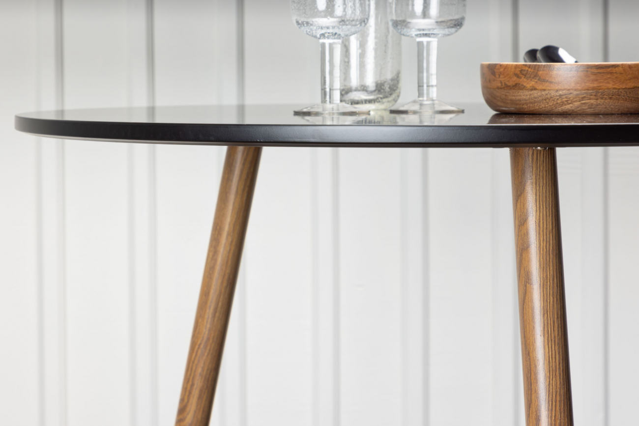 Spisebord 'Palermo' Rundt 90cm - Sort
