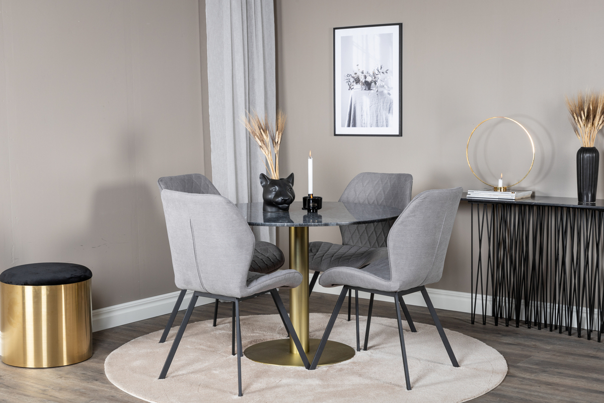 Matbord 'Ebba' Rund 106cm - Sort