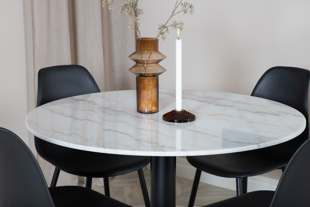 Matbord 'Ebba' Rund 106cm - Hvid