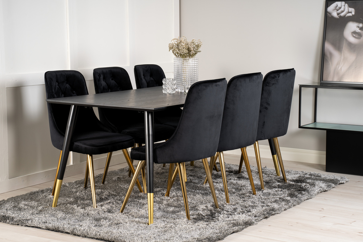 Stol 'Elverum Deluxe' - Sort/Messing