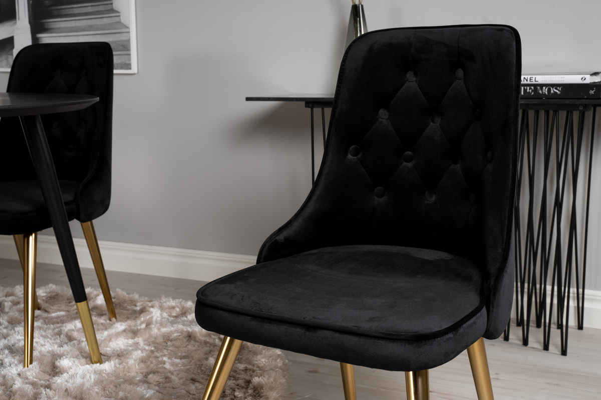 Stol 'Elverum Deluxe' - Sort/Messing