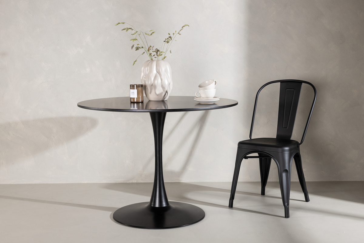 Spisebord 'Greta' Rundt 100cm - Sort