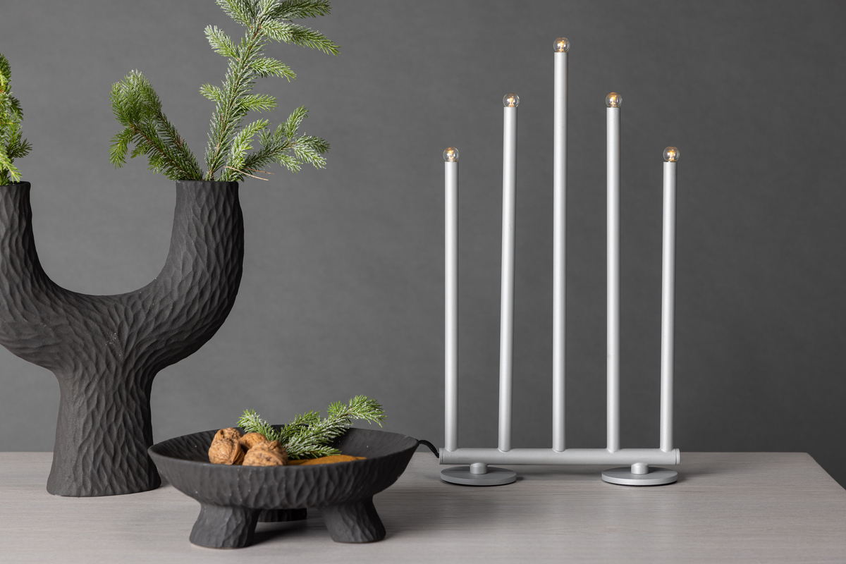 Bordlampe 'Vemdalen' 40cm - Sølv