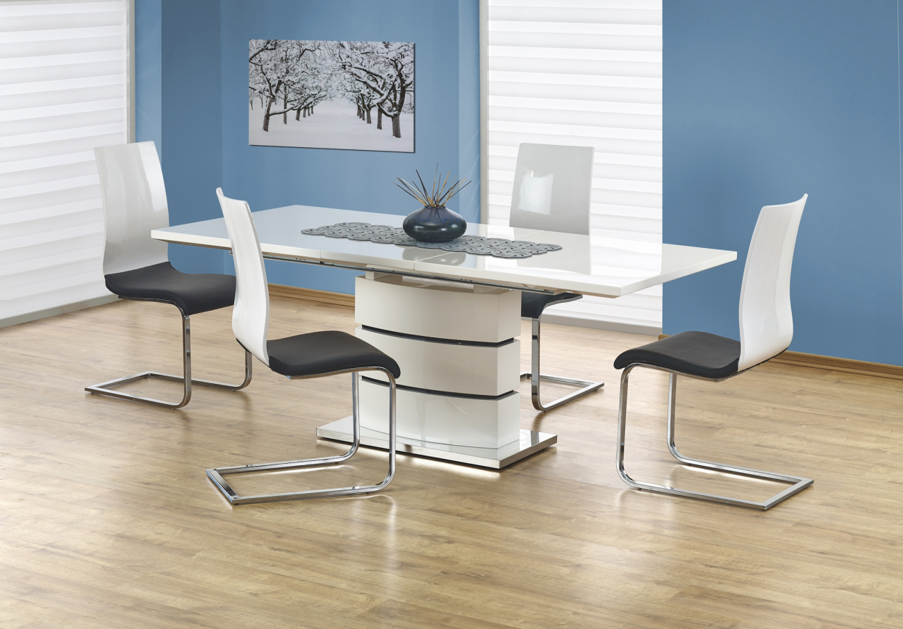 Spisebord 'Nobel' 160-200cm - Hvid
