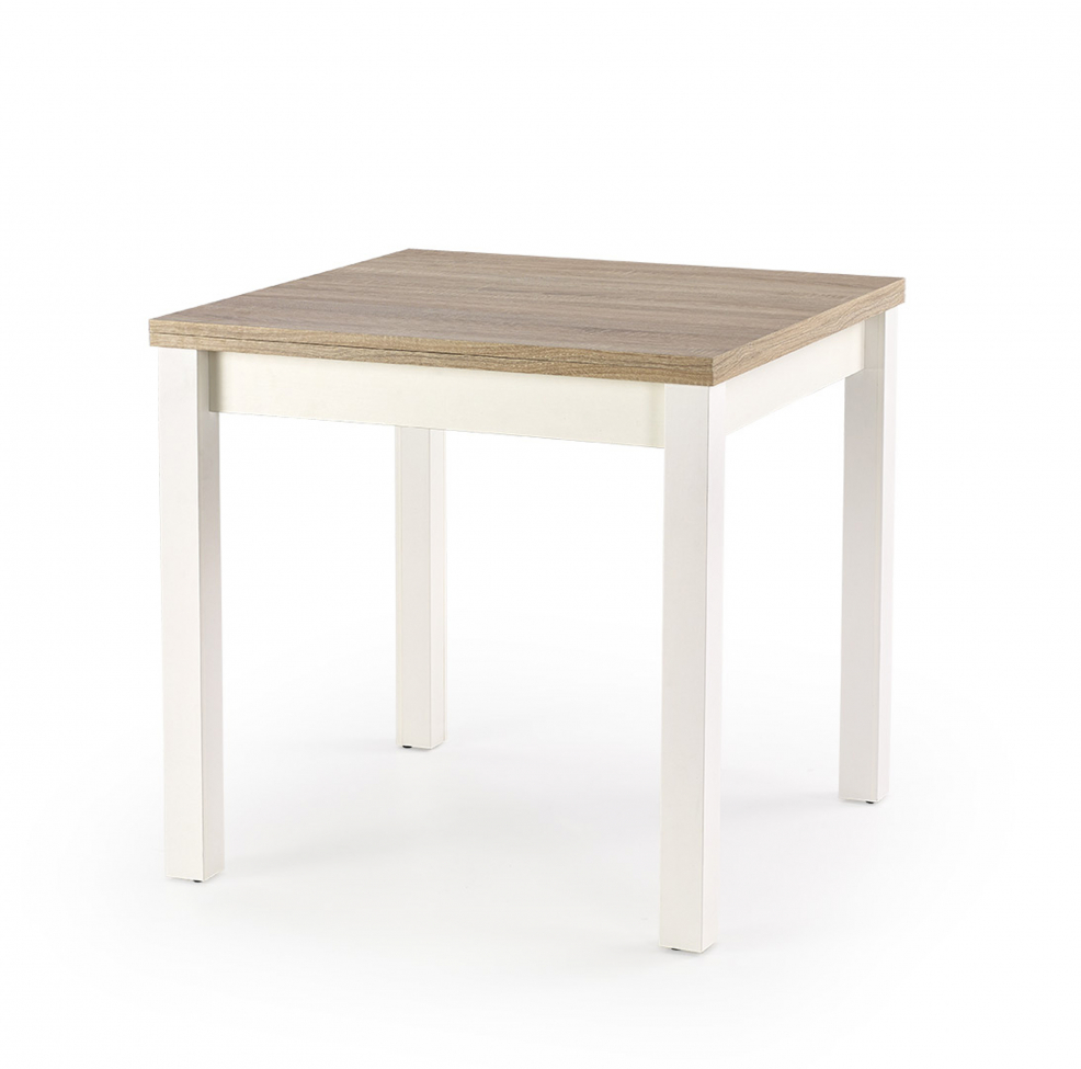 Spisebord 'Evita' 80-160x80cm - Hvid/Eg