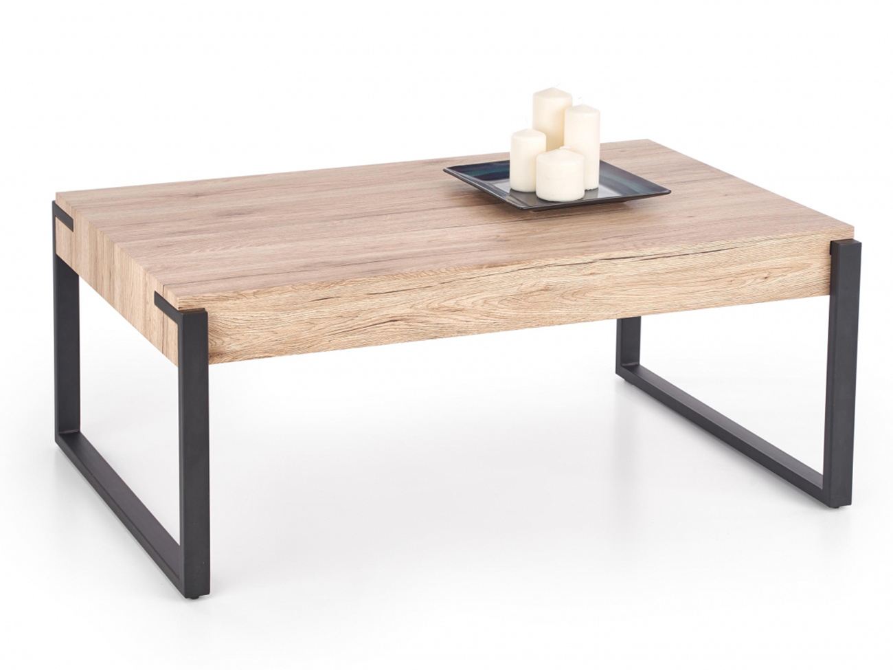 Bord 'Wood' 110x64cm - Natur/Sort