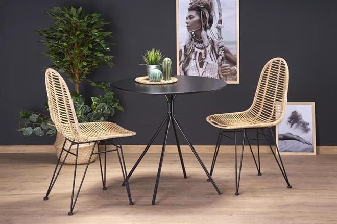 Spisebord 'Fondi' Rundt 80cm - Sort