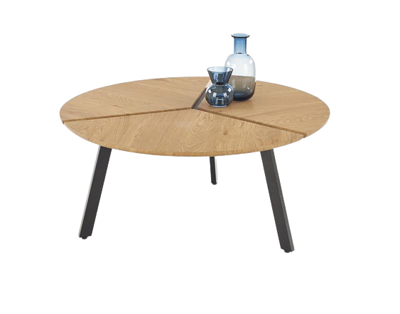 Sofabord 'Berga' Rundt 86cm - Natur/Sort