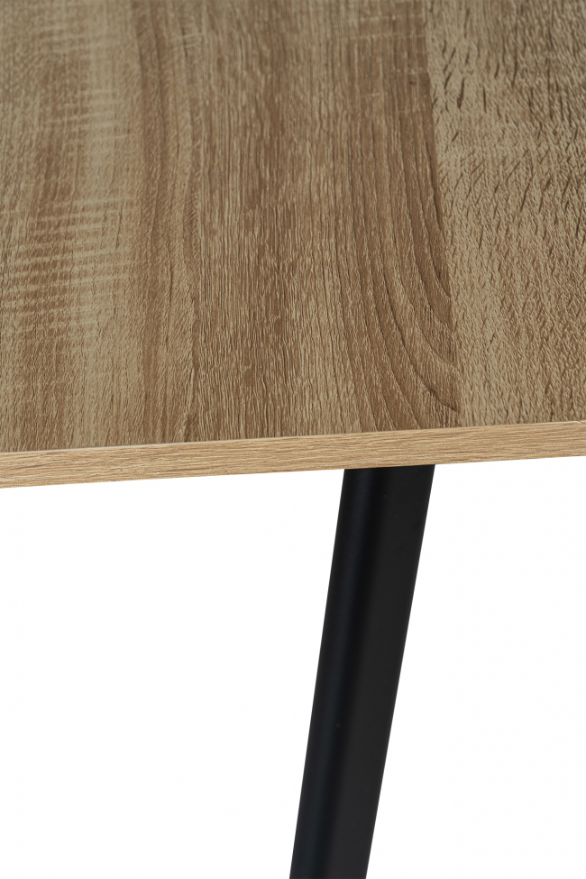 Spisebord 'Albon' 120-160x80cm - Sort/Eg