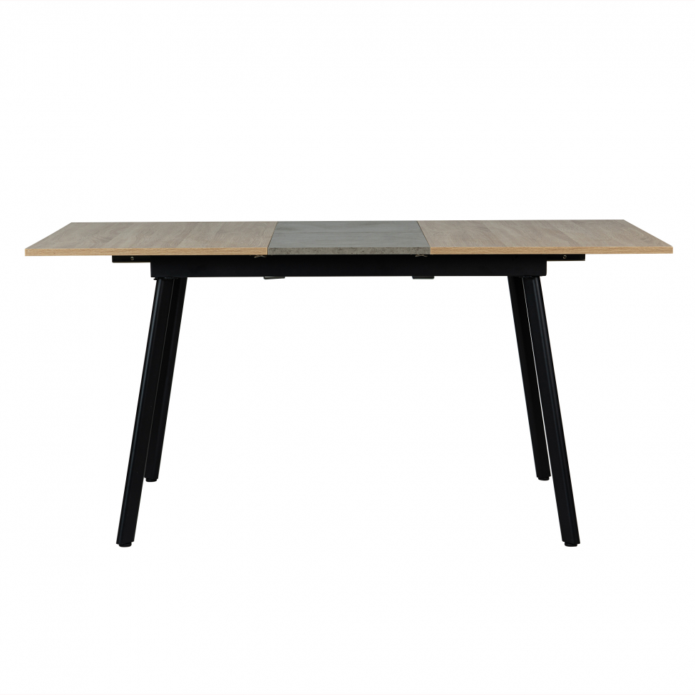 Spisebord 'Albon' 120-160x80cm - Sort/Eg