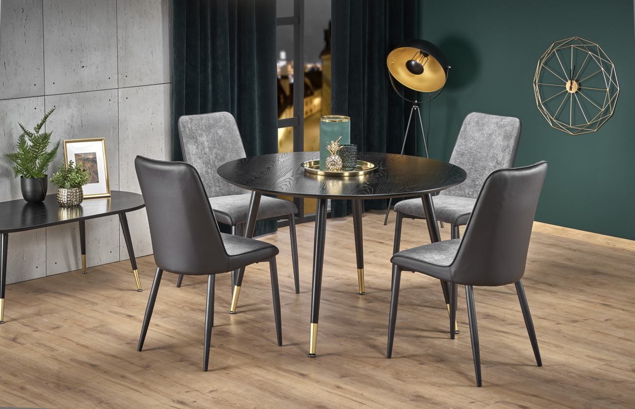 Spisebord 'Noir' Rund 120cm - Sort/Guld
