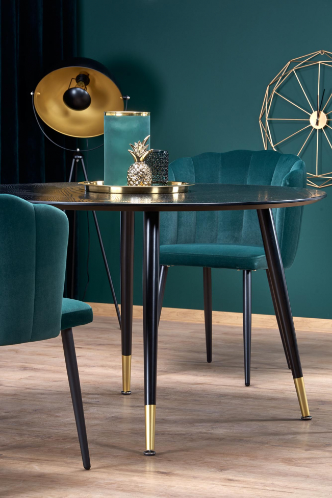 Spisebord 'Noir' Rund 120cm - Sort/Guld