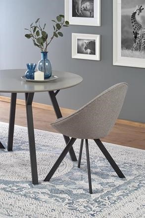Spisebord 'Barlog' Rund 100cm - Grå/Sort
