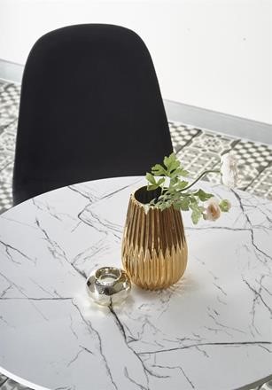 Spisebord 'Lorca' Rundt 80cm - Marmor/Hvid
