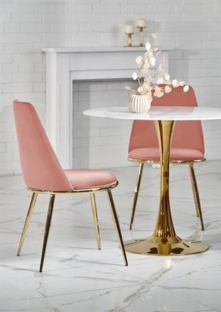 Spisebord 'Navarra' Rundt 90cm - Marmor/Guld