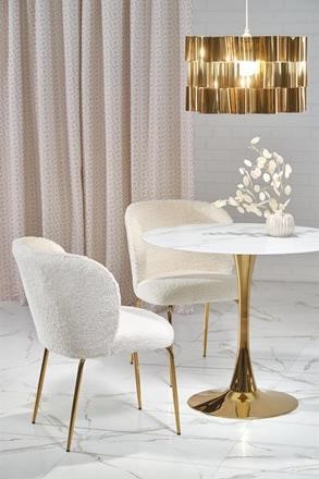 Spisebord 'Navarra' Rundt 90cm - Marmor/Guld