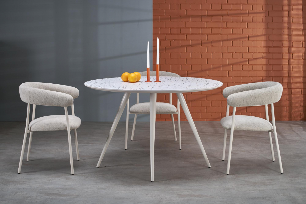 Spisebord 'Aramis' rundt 120cm - Hvid