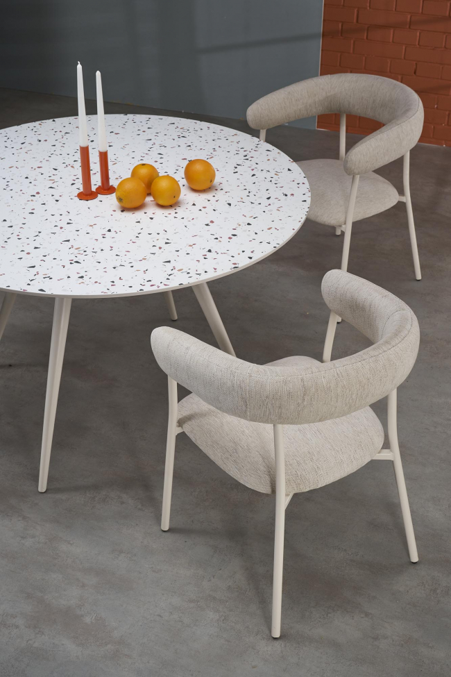 Spisebord 'Aramis' rundt 120cm - Hvid