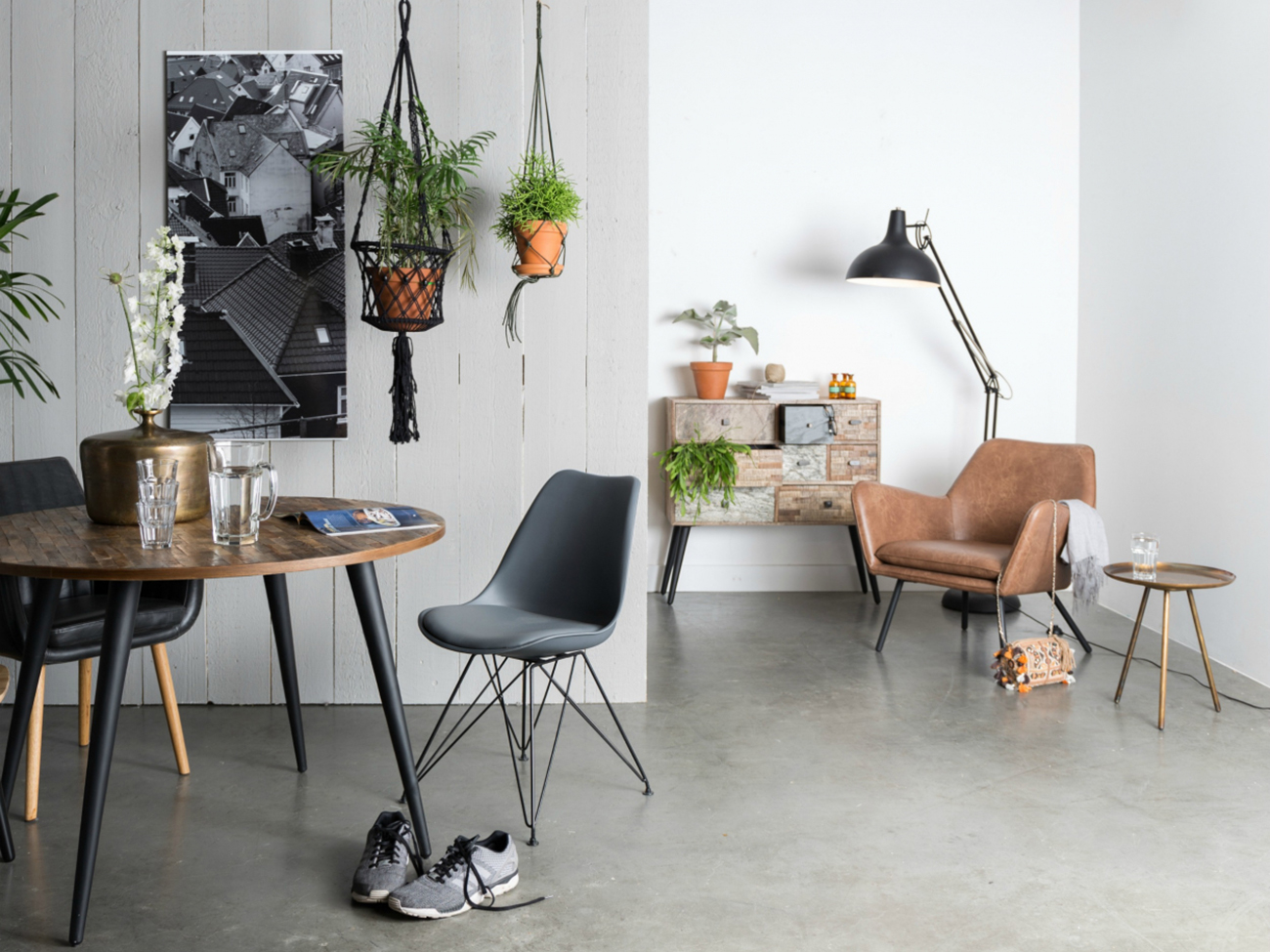 Spisebord 'Mo' Rundt 110cm - Teak/Stål 
