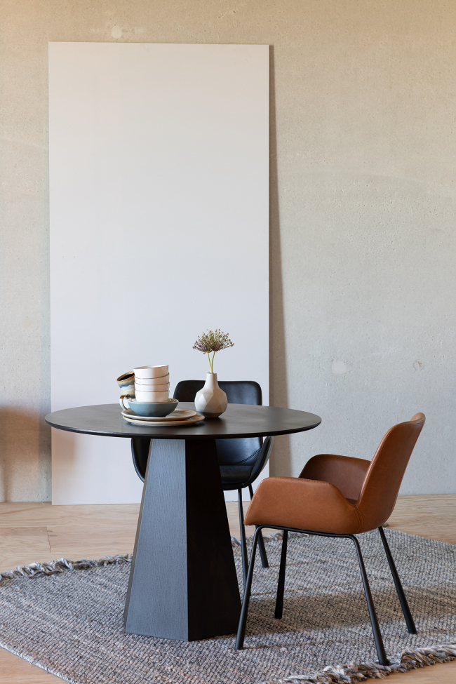 Spisebord 'Pilar' Rundt 100cm - Sort