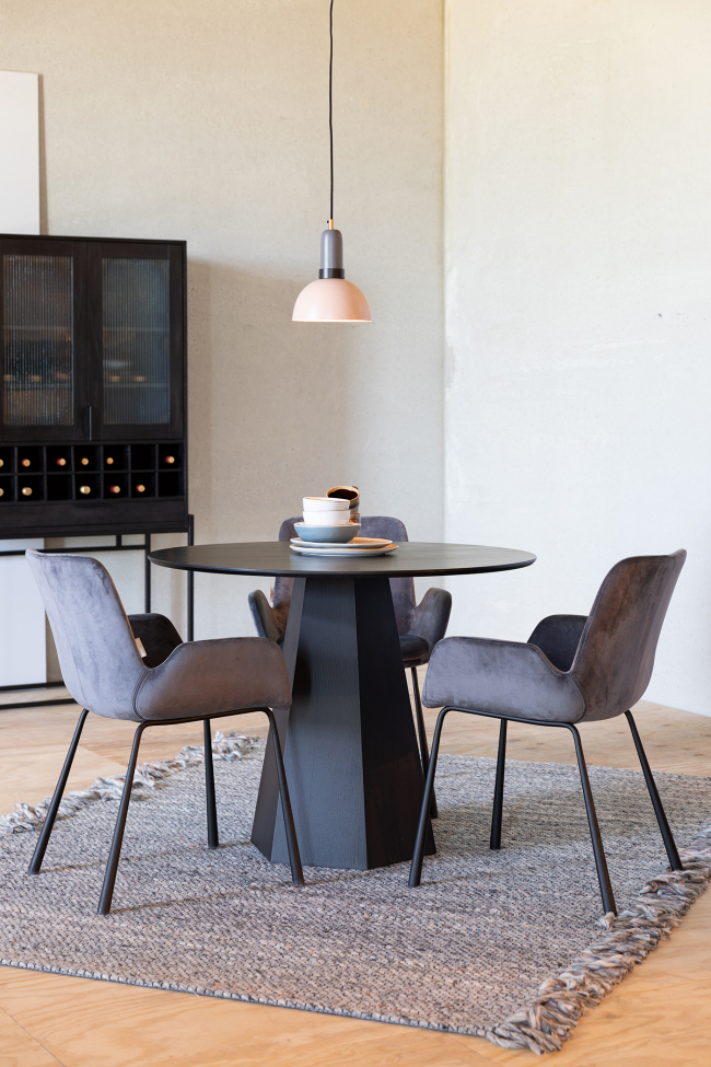 Spisebord 'Pilar' Rundt 100cm - Sort