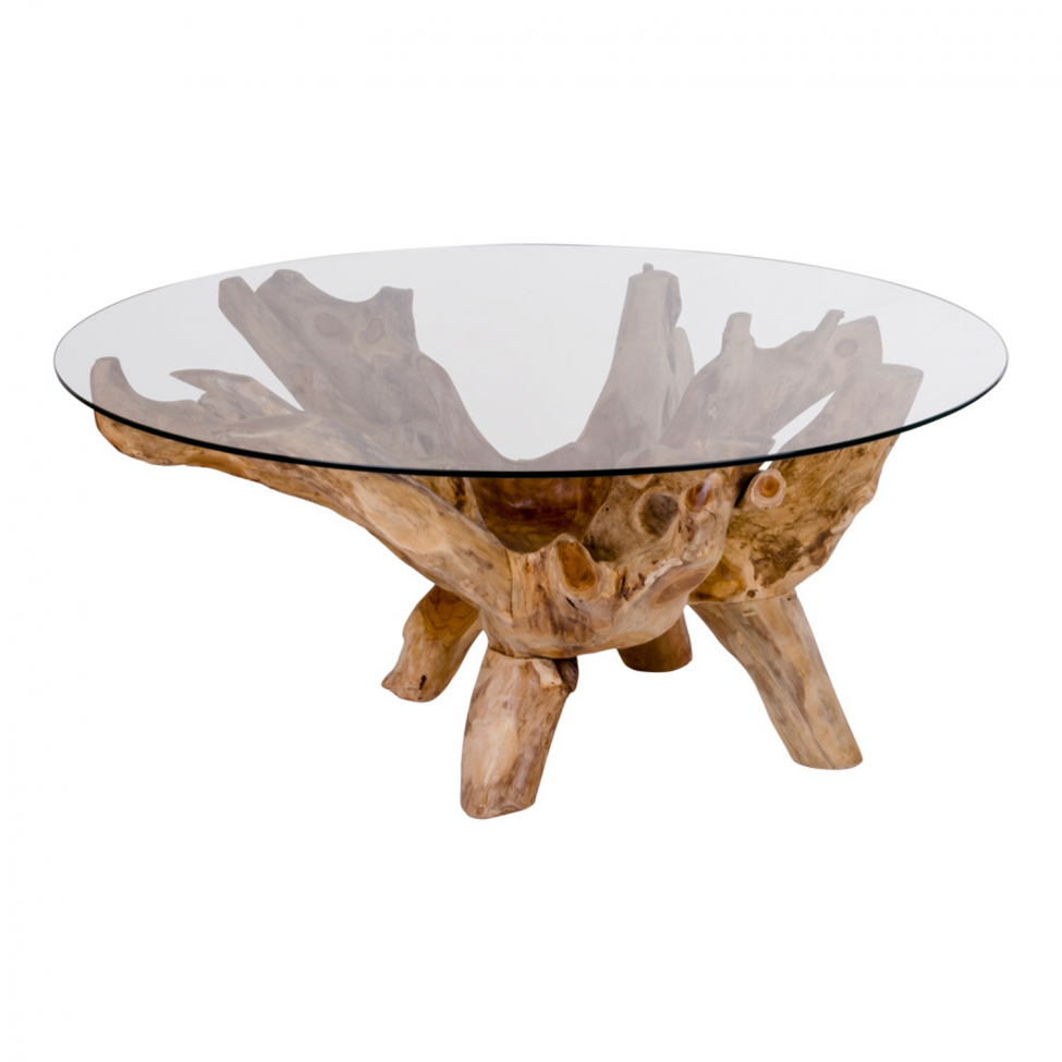 Sofabord 'Amazonas' - Natur/Glas