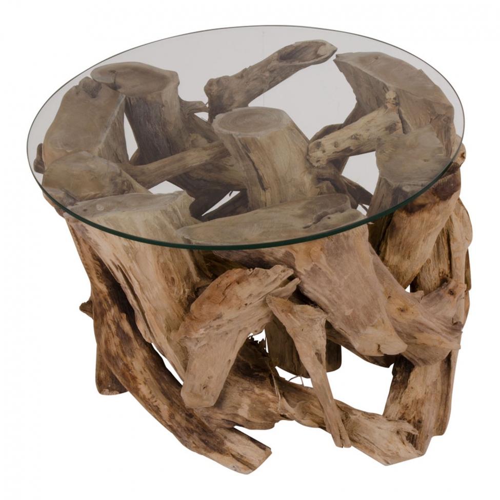 Sofabord 'Grand Canyon' - Natur/Glas