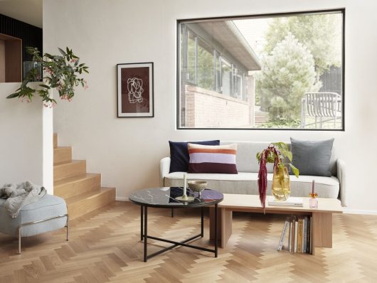 Sofabord 'Norm' - Sort/Marmor/Glas