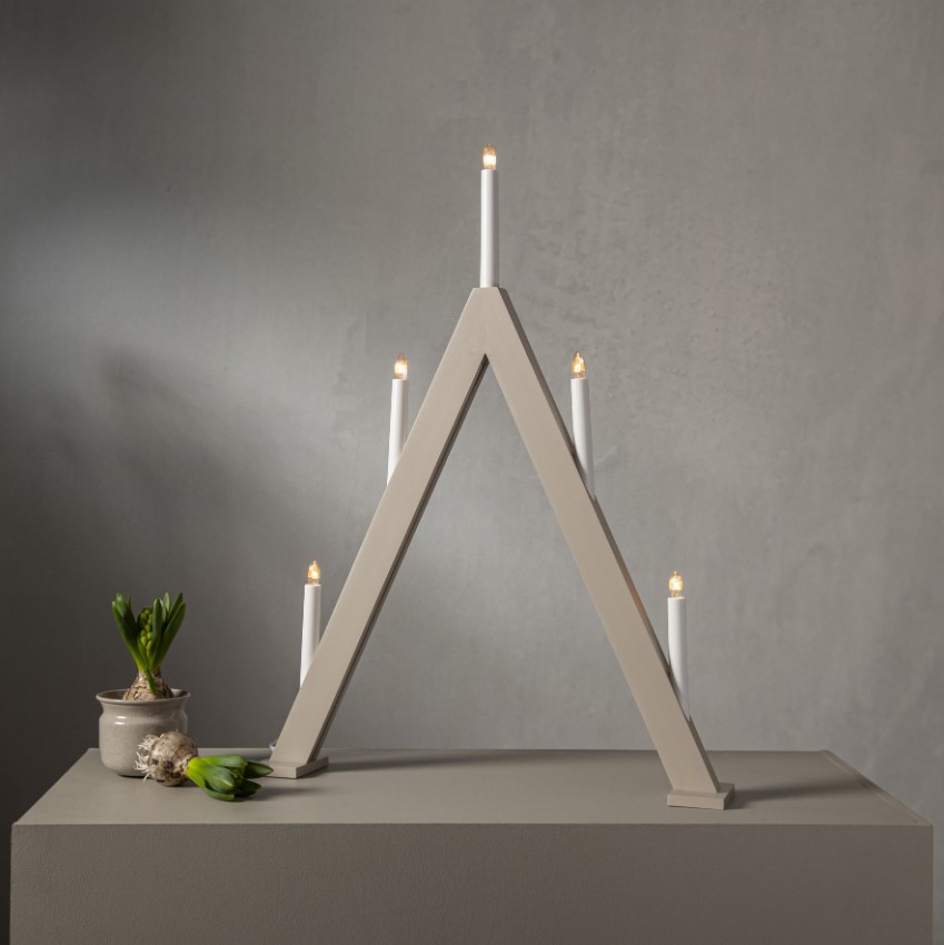 Adventsljusstage 'Albo' - Beige