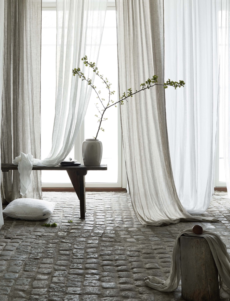 Gardiner med læg 'Dalsland' 145x290 - Beige