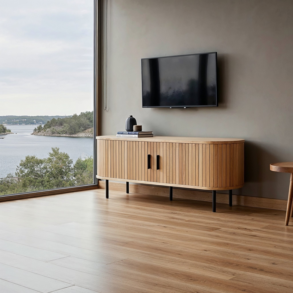 TV-bænk 'Holmvik' - Natur/Sort