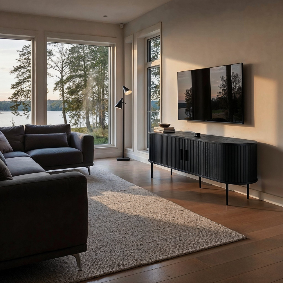 TV-bænk 'Holmvik' - Sort