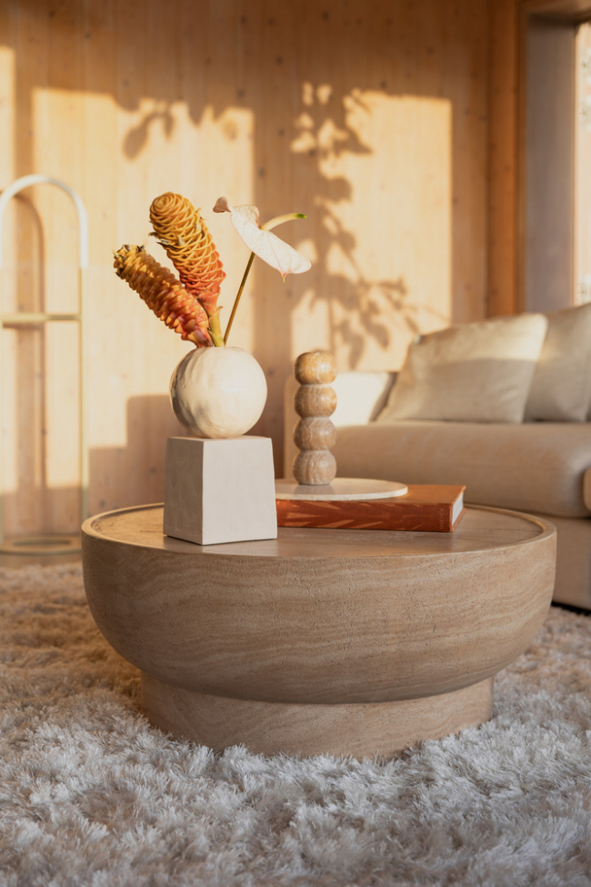 Sofabord 'Noble' Rund - Beige