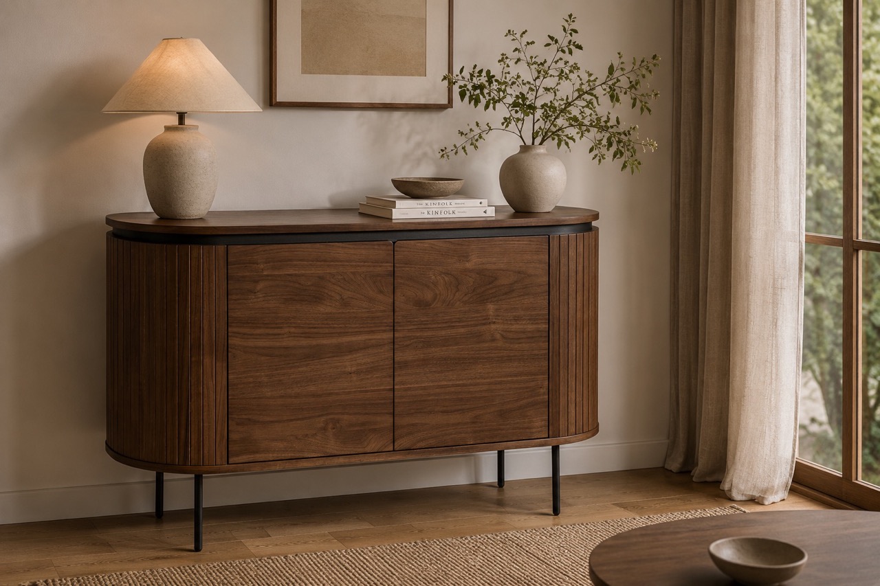 Sideboard 'Kärra' - Valnød/Svart