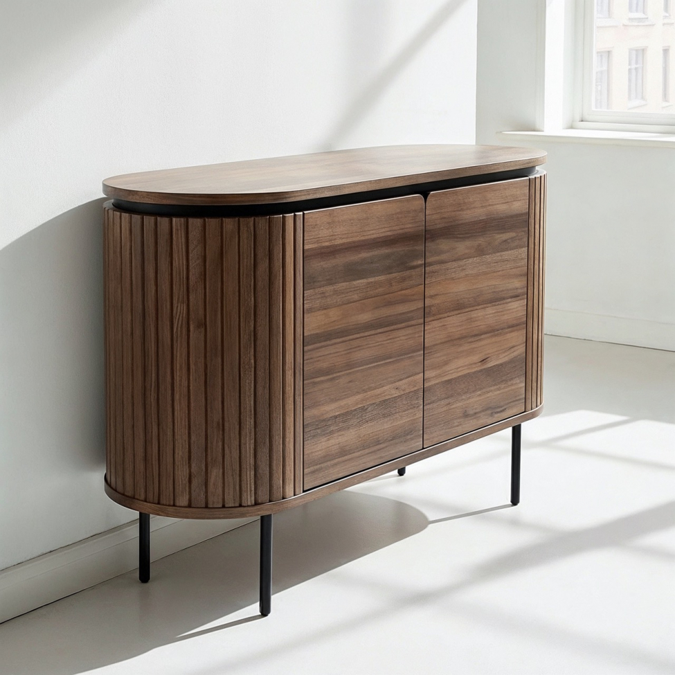 Sideboard 'Kärra' - Valnød/Svart