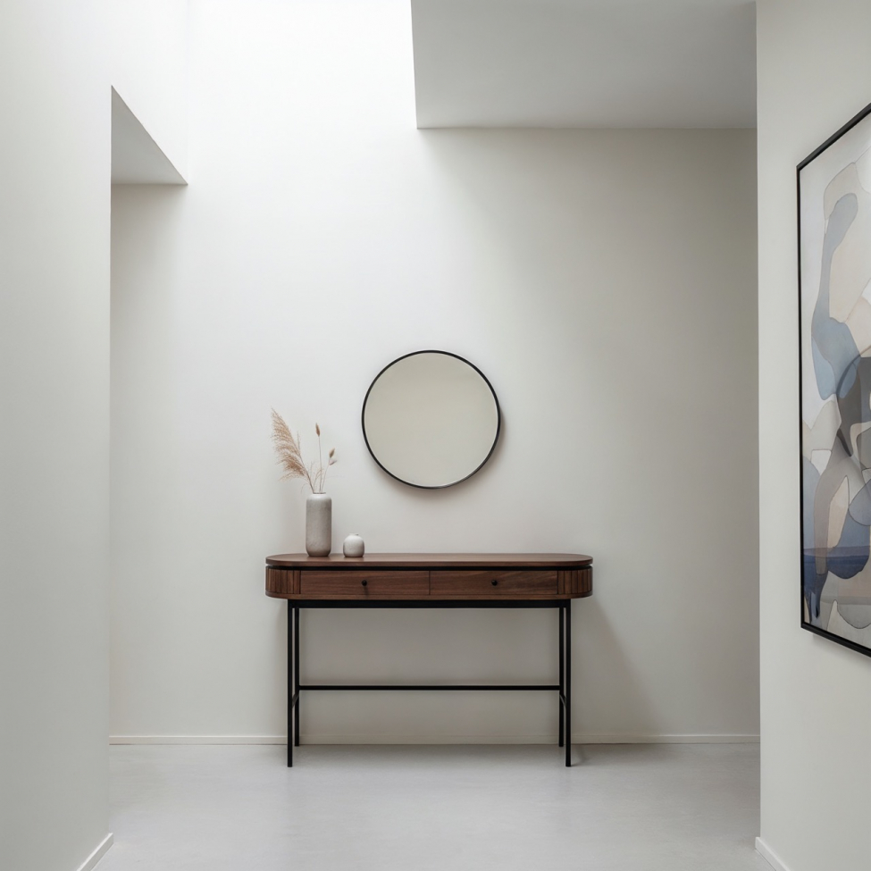 Skrivebord 'Kärra' - Valnød/Svart