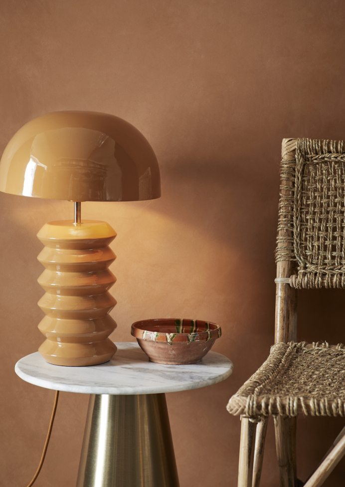 Sidebord 'Iron' Rundt 40cm - Messing/marmor
