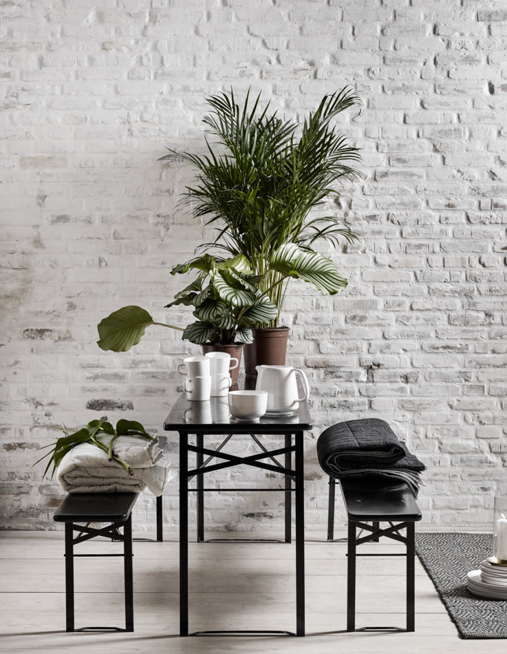 Bord og bænke 'Garden' 160x60cm - Sort