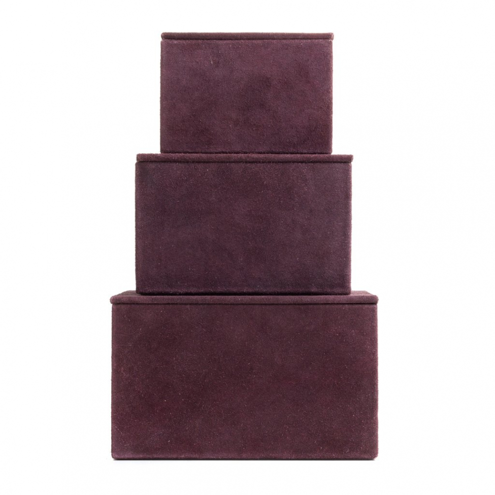 Opbevaringskasse 'Hallon' - Suede/Aubergine